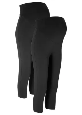 Leggings premamá en longitud capri (2 unidades) Negro-negro